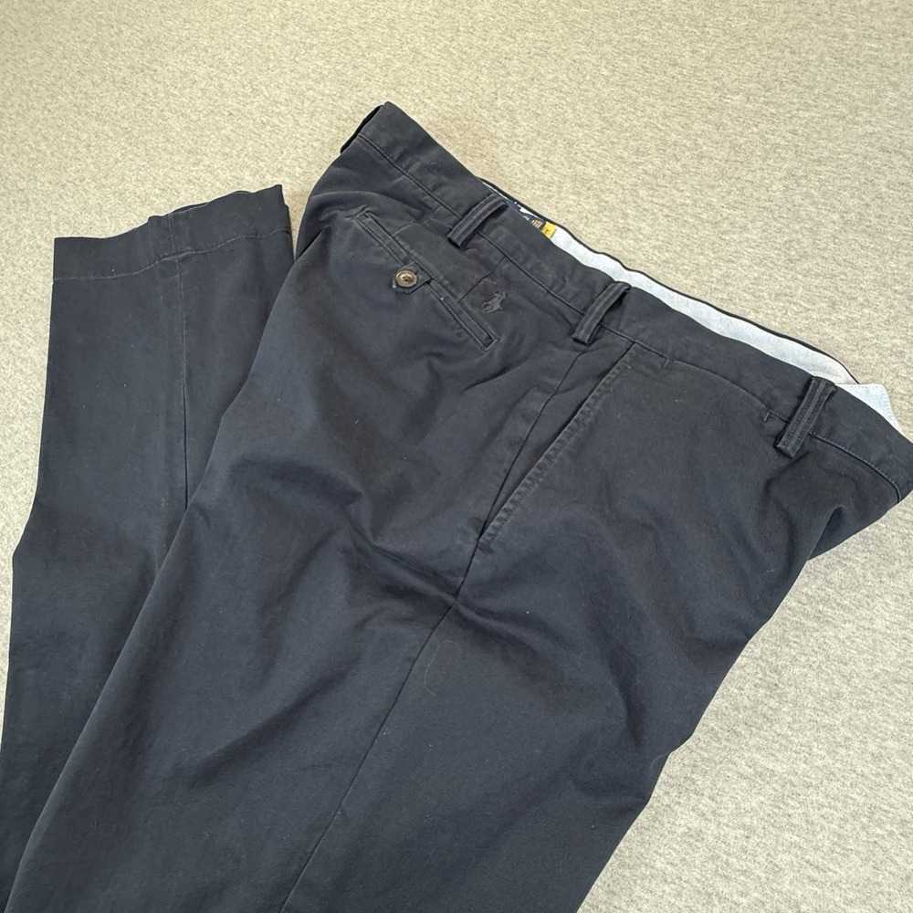 Polo Ralph Lauren Classic Stretch Chino Pants 38x36 Navy Mens Straight Leg